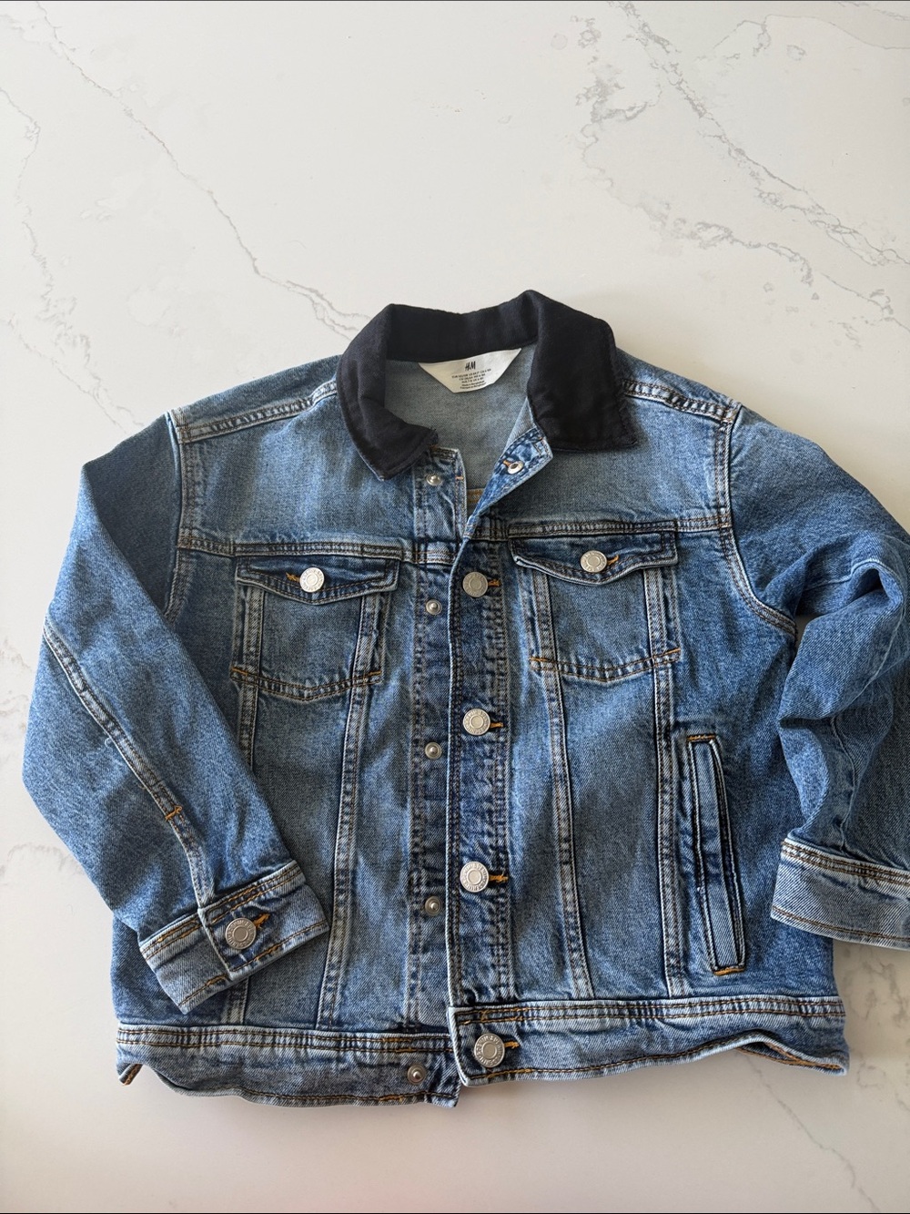 H&M Kids Denim Jacket with Black Corduroy Collar